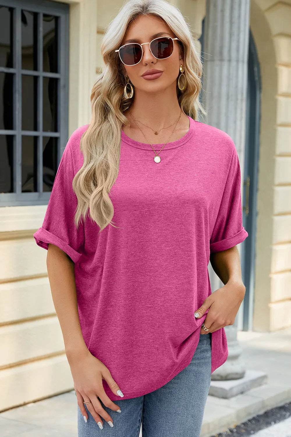 Round Neck Half Sleeve T-Shirt – Trendsi | ClozArt