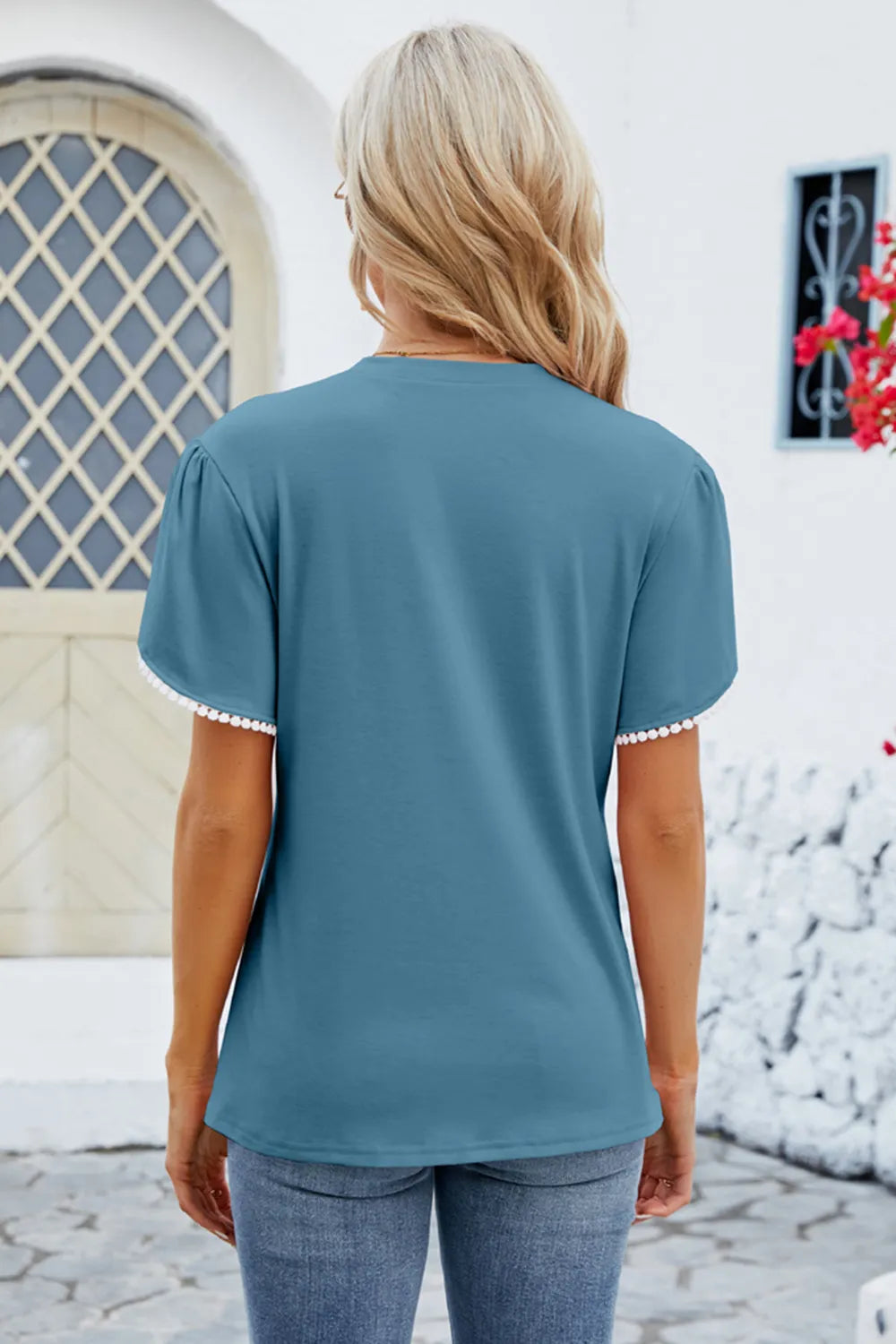 Round Neck Petal Sleeve T-Shirt – Trendsi | ClozArt