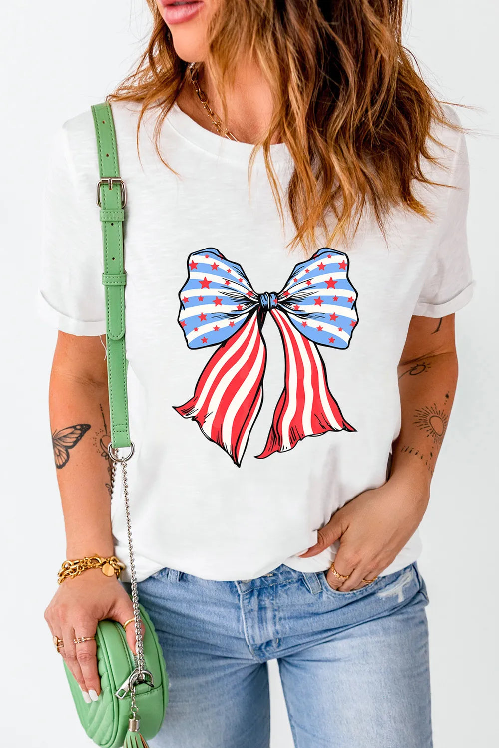 Bow Graphic Round Neck Short Sleeve T-Shirt – Trendsi | ClozArt