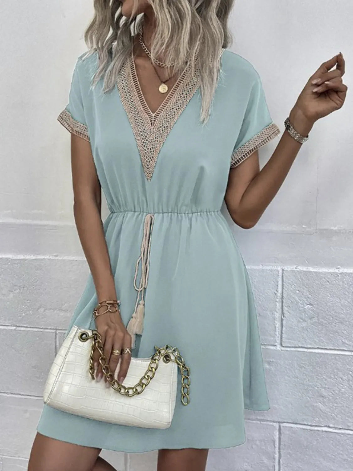 Full Size V-Neck Short Sleeve Dress Plus Size – Trendsi | ClozArt