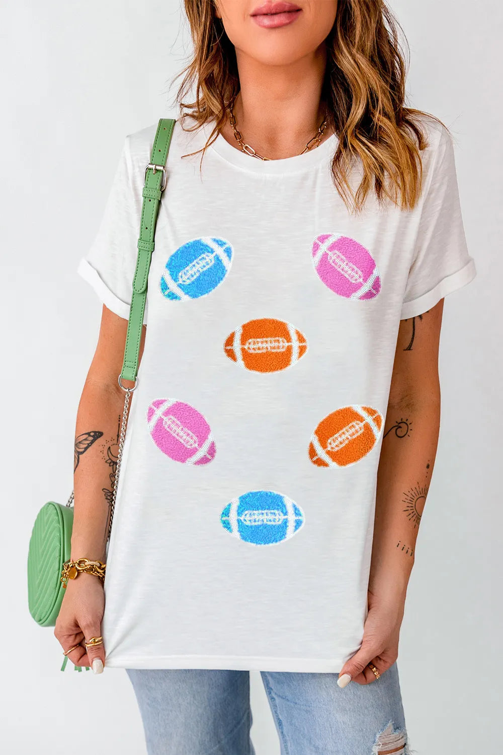 Football Round Neck Short Sleeve T-Shirt – Trendsi | ClozArt