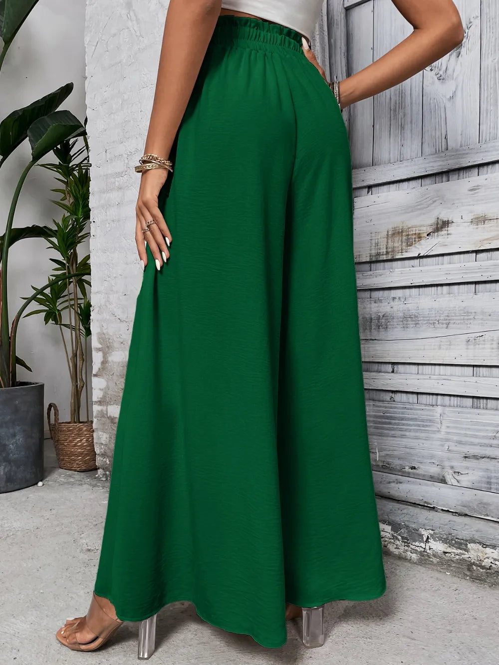 Honey Tied High Waist Wide Leg Pants – Trendsi | ClozArt