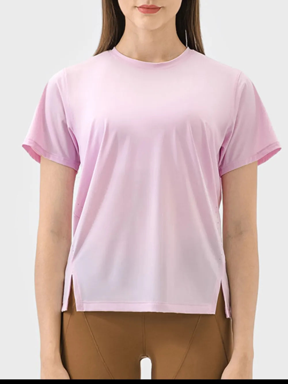 Millennia Slit Round Neck Short Sleeve Active T-Shirt – Trendsi | ClozArt