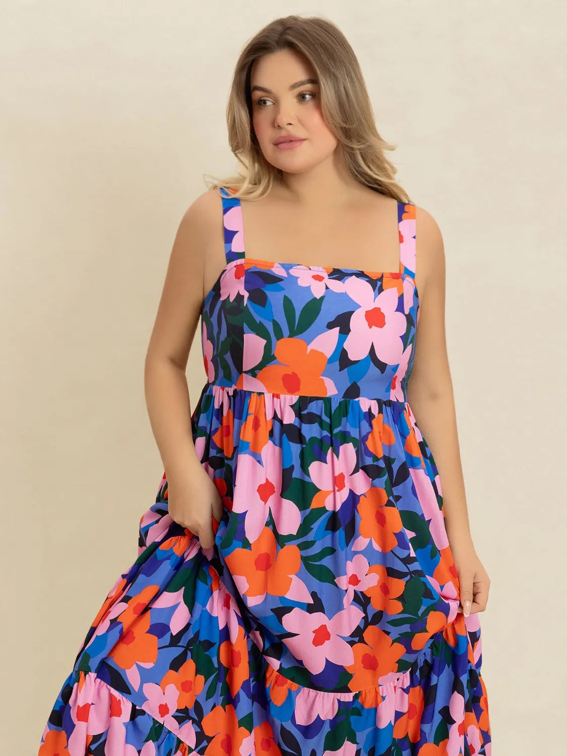 Plus Size Printed Square Neck Cami Dress – Trendsi | ClozArt