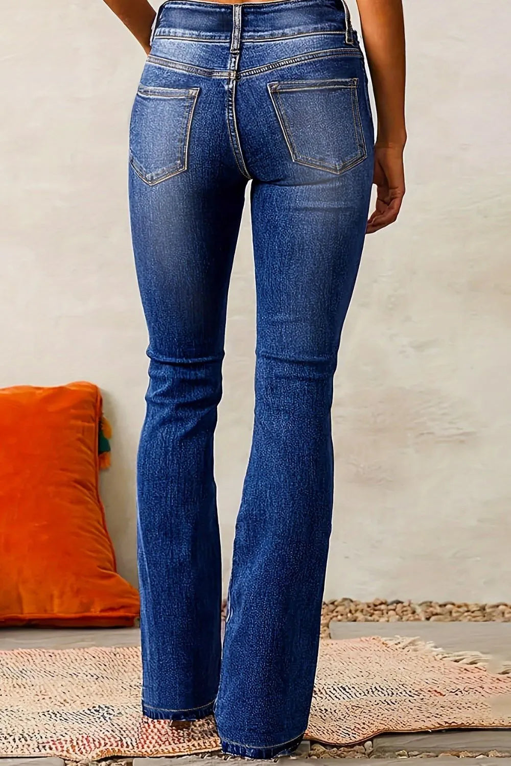 Cat Whisker Washed Bootcut Jeans – Trendsi | ClozArt
