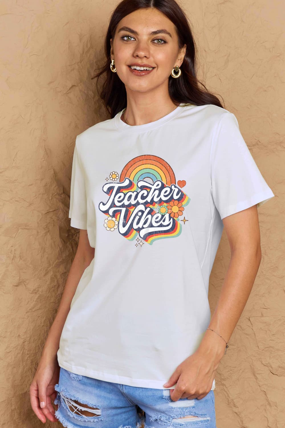 Simply Love Full Size TEACHER VIBES Graphic Cotton T-Shirt – Trendsi | ClozArt