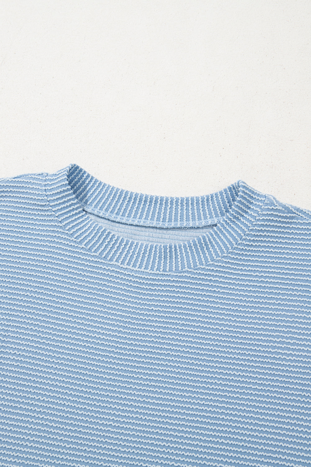 Myosotis Plain Corded Mock Neck T Shirt – Shewin | ClozArt