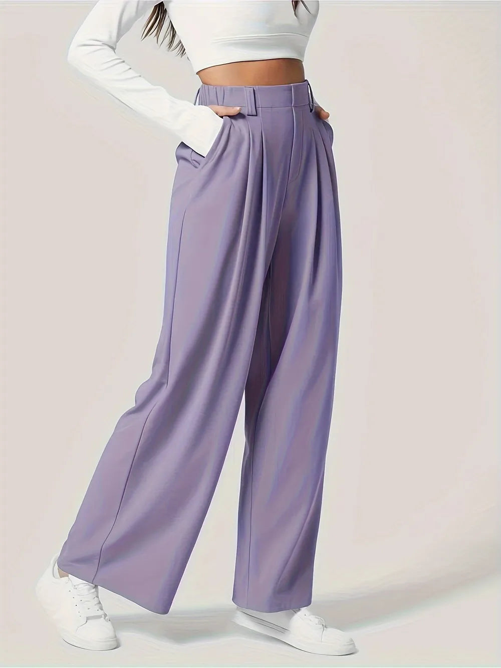 Wide Leg Pants with Pockets – Trendsi | ClozArt