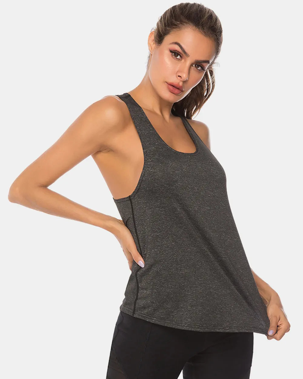 Full Size Scoop Neck Wide Strap Active Tank – Trendsi | ClozArt