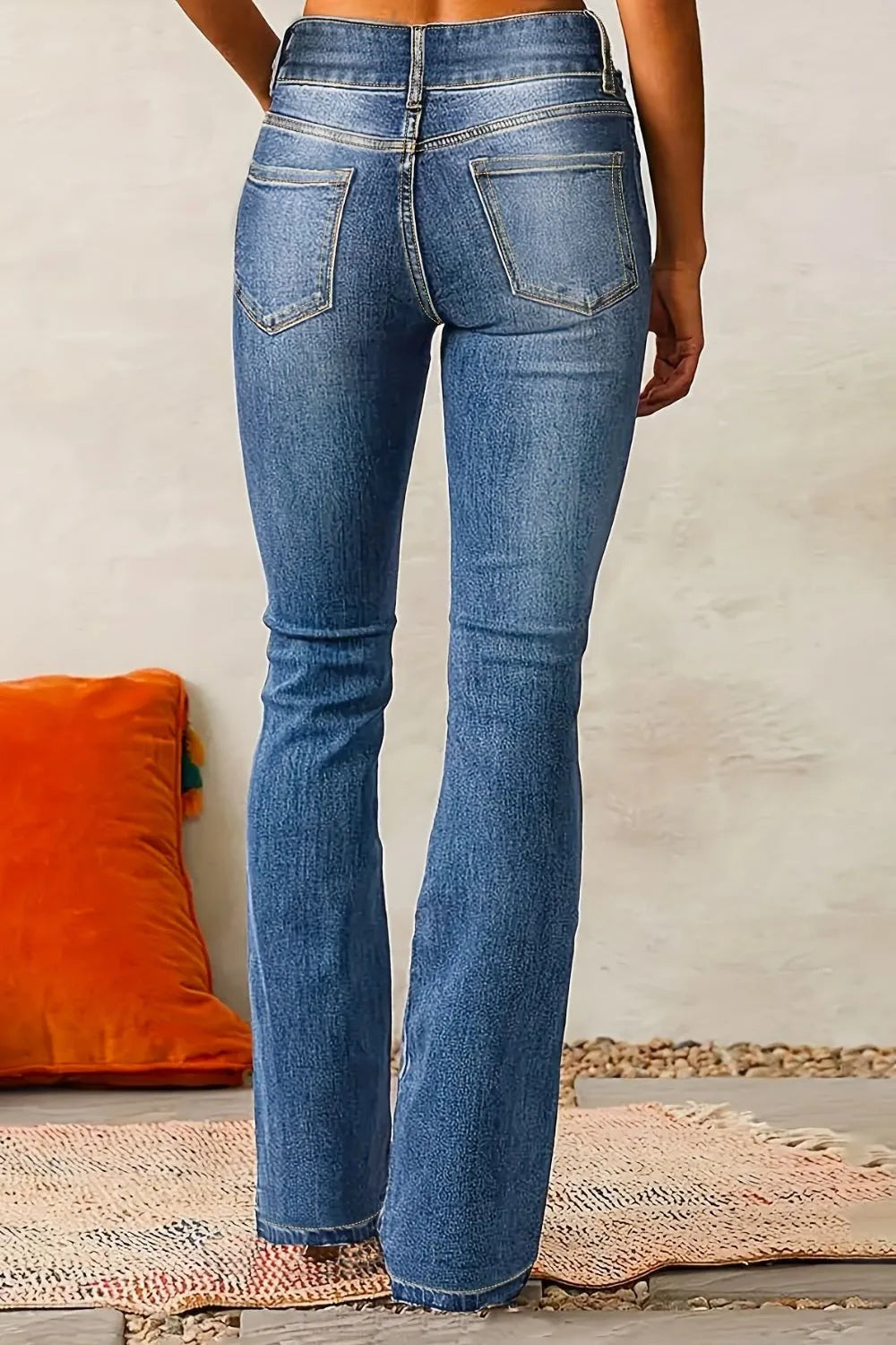 Cat Whisker Washed Bootcut Jeans – Trendsi | ClozArt