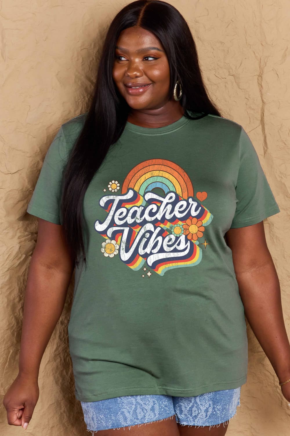 Simply Love Full Size TEACHER VIBES Graphic Cotton T-Shirt – Trendsi | ClozArt