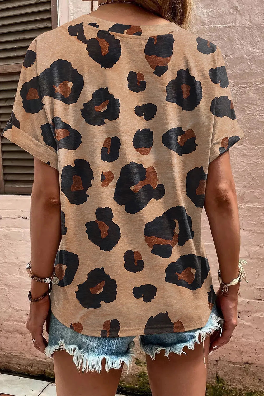 Leopard Half Button Short Sleeve T-Shirt – Trendsi | ClozArt
