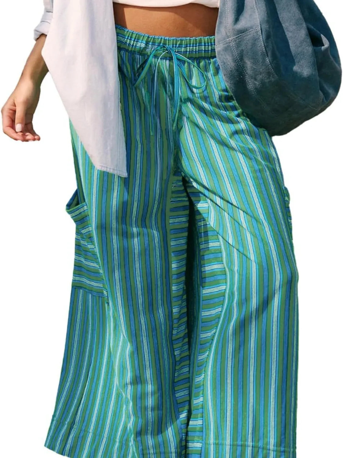 Contrast Striped Wide leg Pants – Trendsi | ClozArt