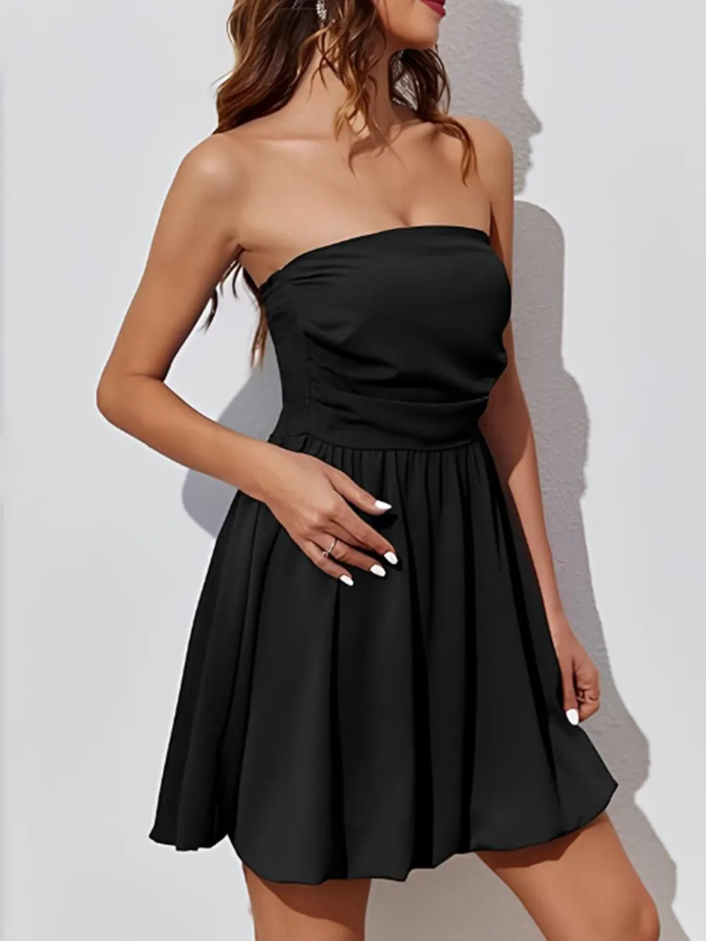 Ruched Tube Mini Dress – Trendsi | ClozArt