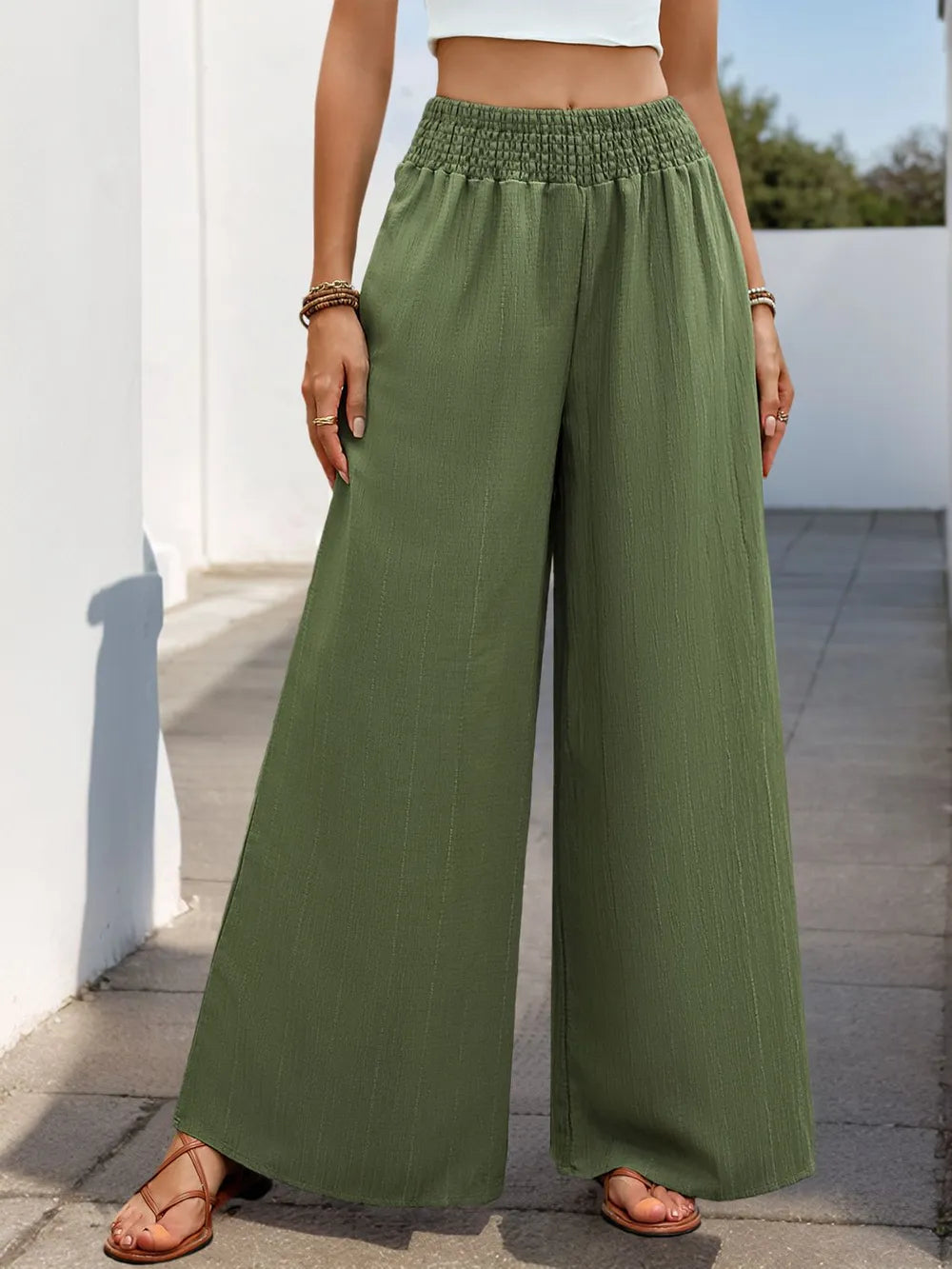 Perfee Smocked Wide Leg Pants – Trendsi | ClozArt