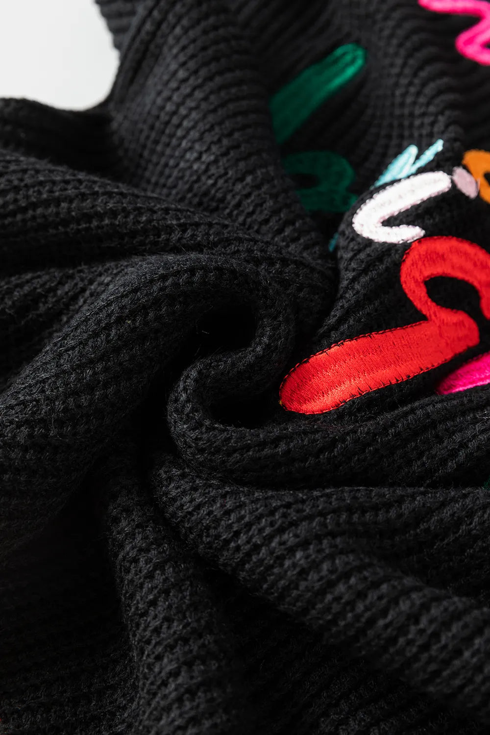 MERRY & BRIGHT Ribbed Round Neck Sweater – Trendsi | ClozArt