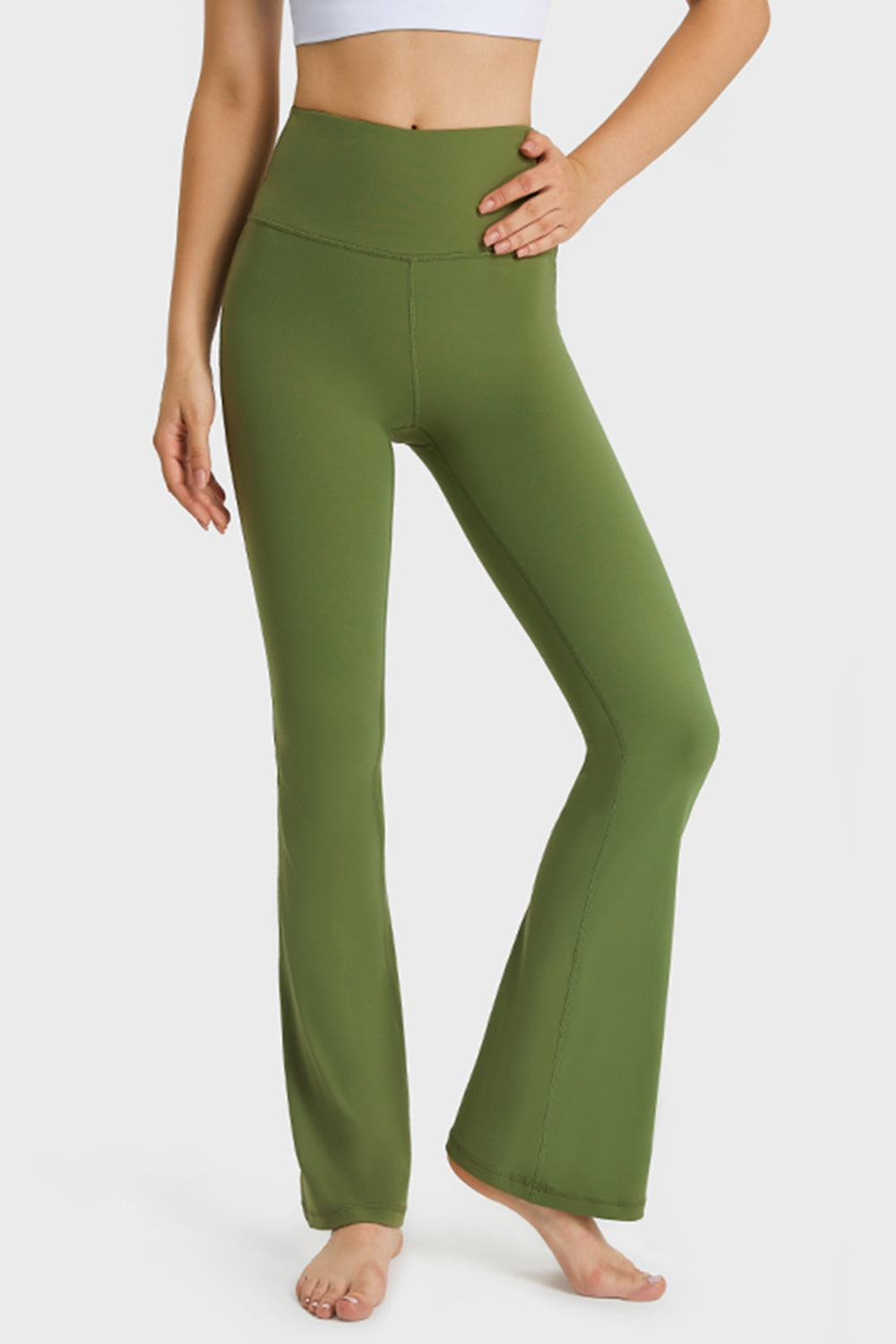 Millennia Elastic Waist Flare Yoga Pants – Trendsi | ClozArt