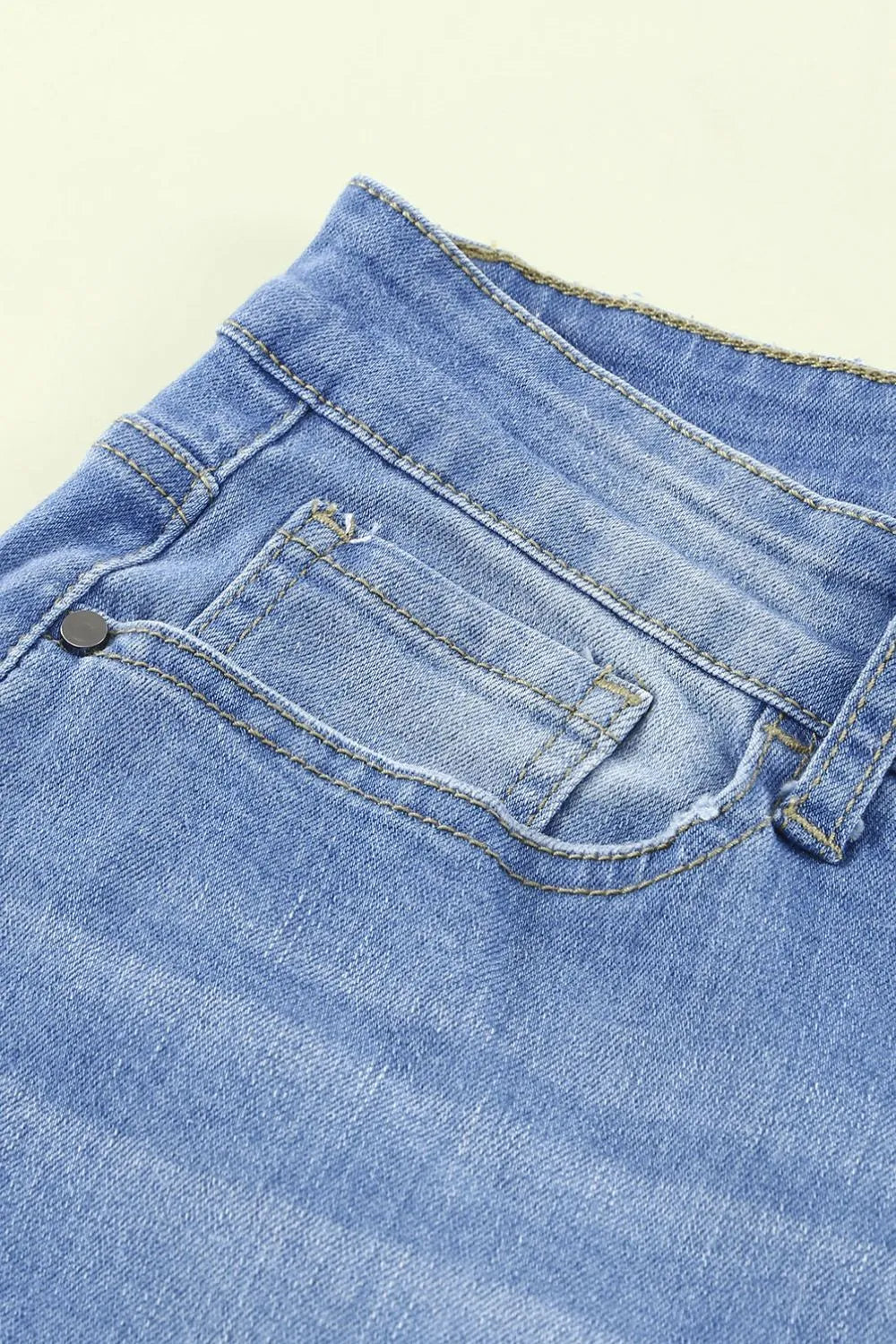 Button-Fly Distressed Raw Hem Flare Jeans – Trendsi | ClozArt