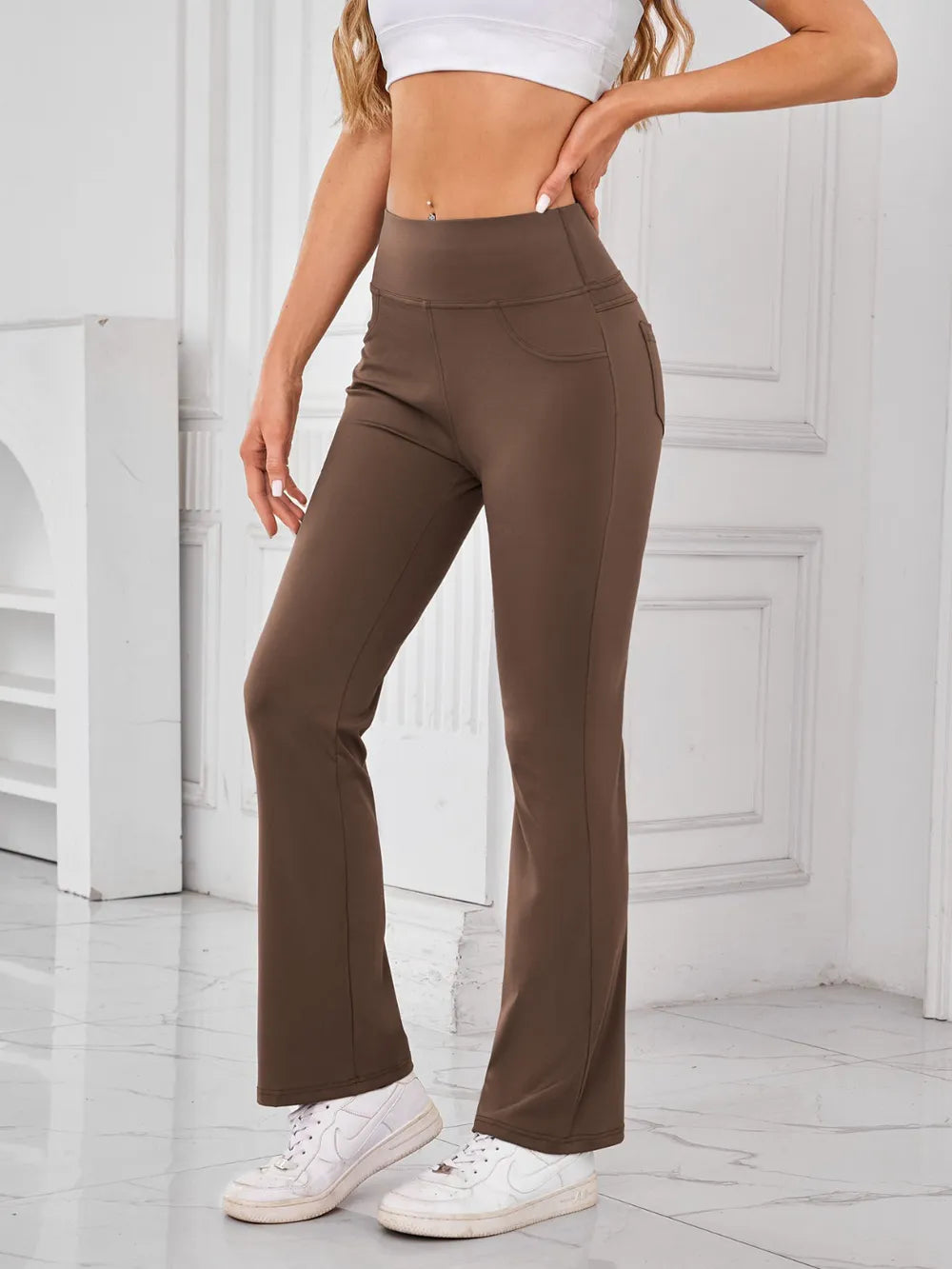 Lovelet High Waist Active Pants with Pockets – Trendsi | ClozArt