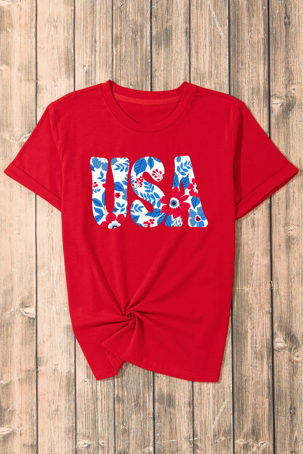 USA Round Neck Short Sleeve T-Shirt – Trendsi | ClozArt