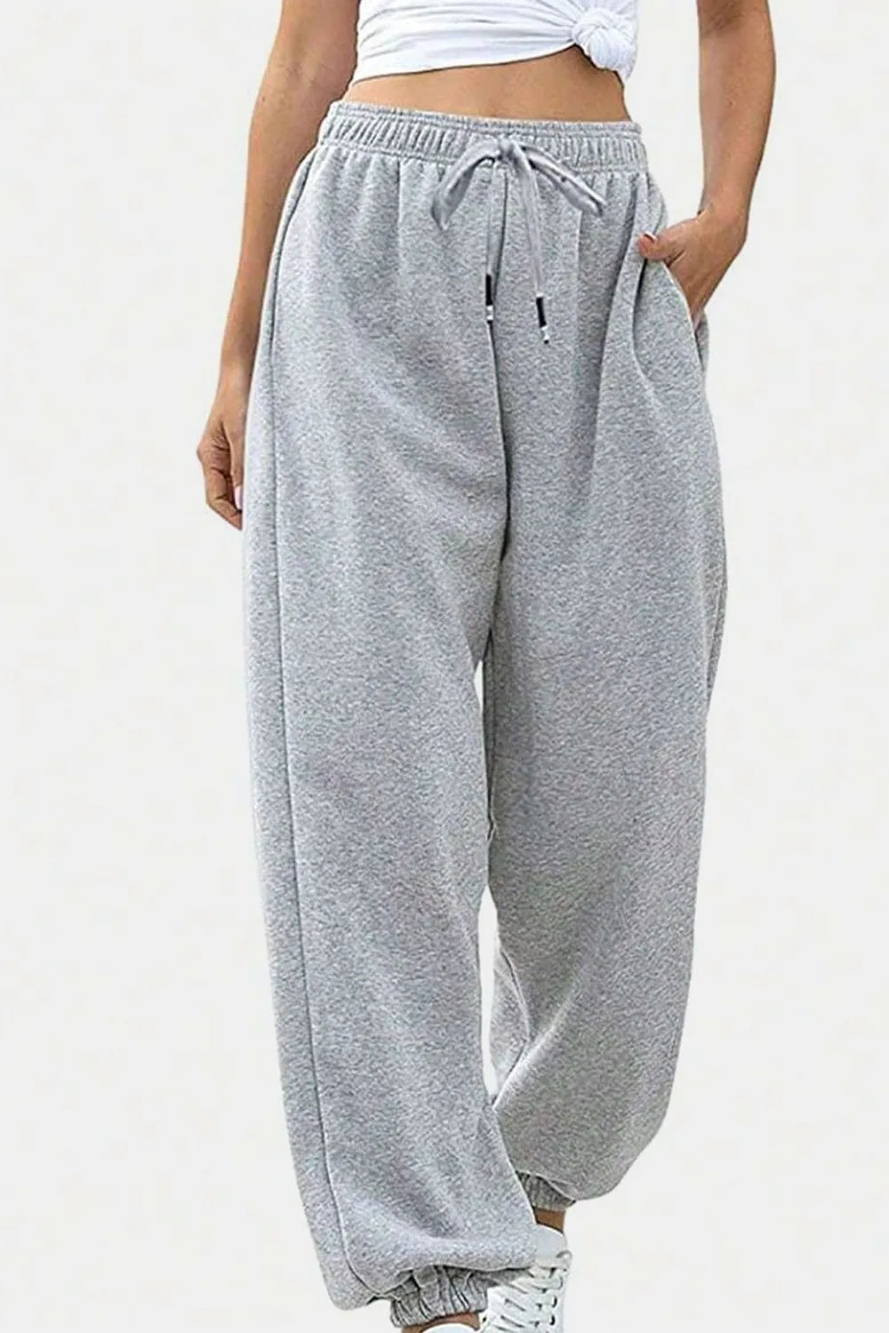 Elastic Waist Joggers with Pockets – Trendsi | ClozArt