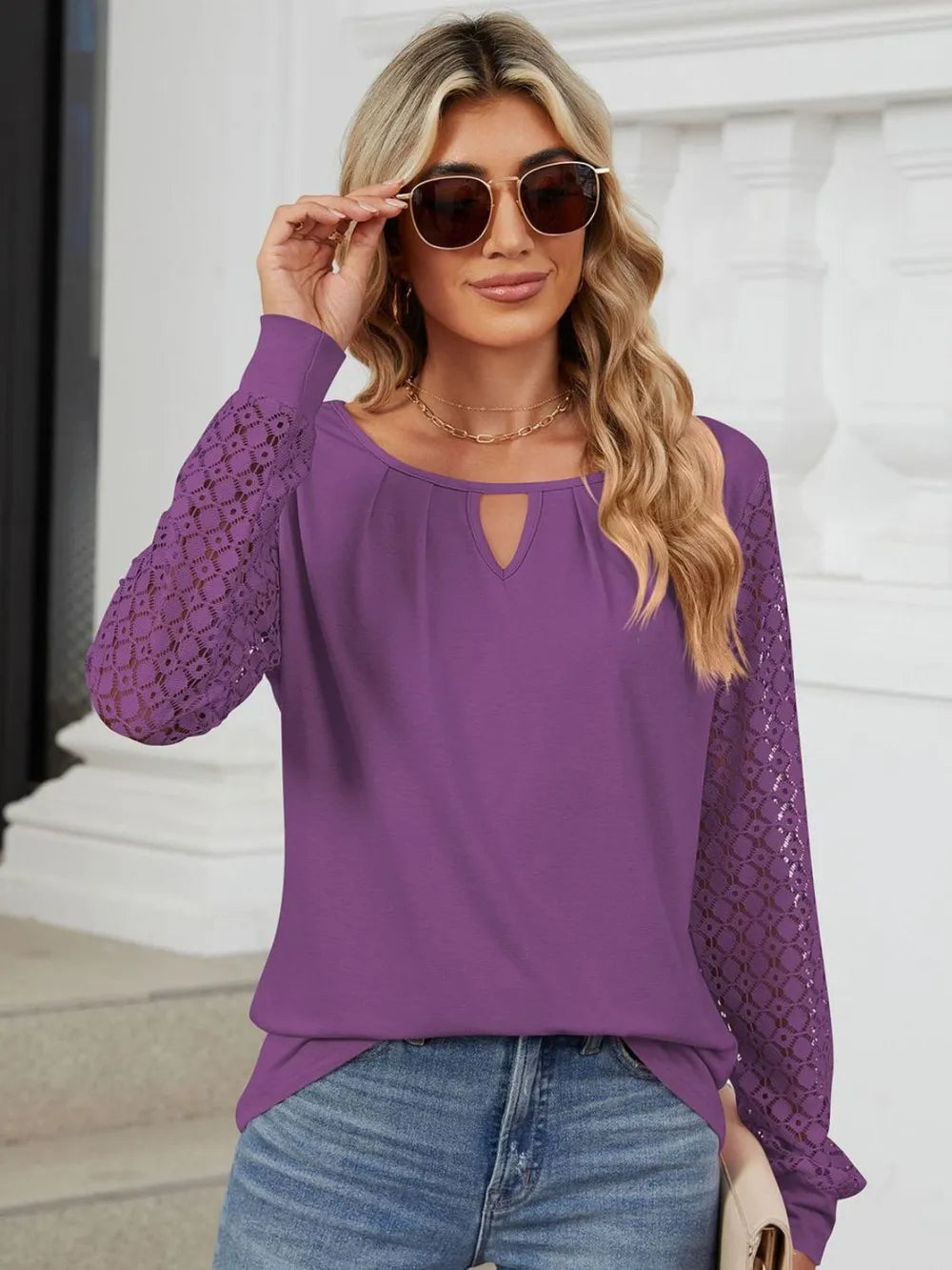 Cutout Round Neck Long Sleeve T-Shirt – Trendsi | ClozArt