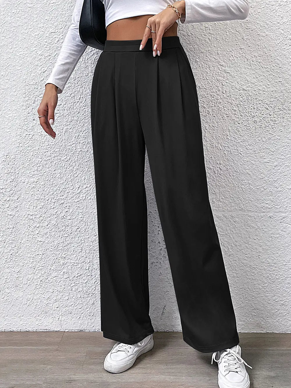 Perfee High Waist Straight Pants – Trendsi | ClozArt