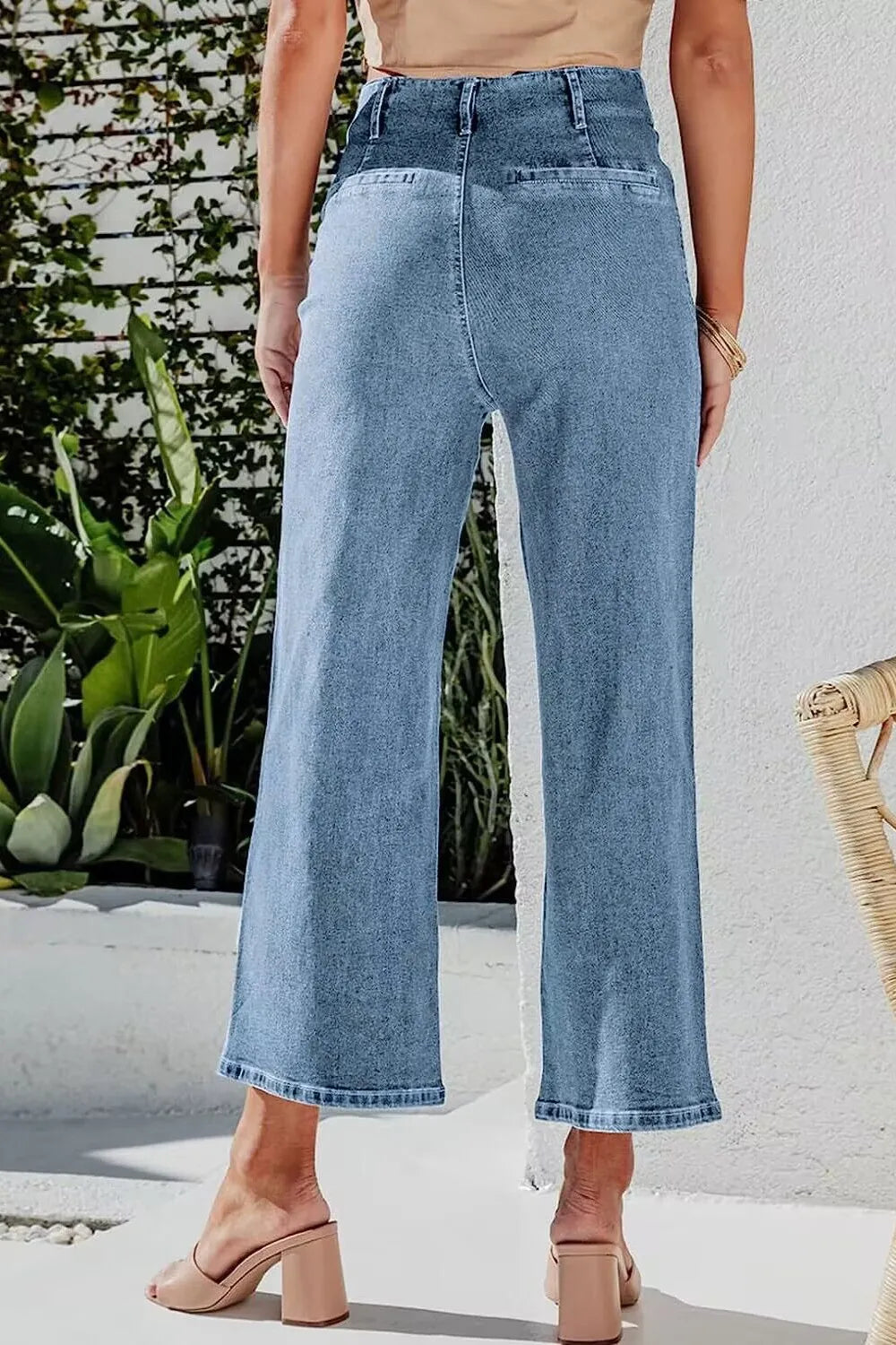 Button Fly Cropped Wide Leg Jeans – Trendsi | ClozArt