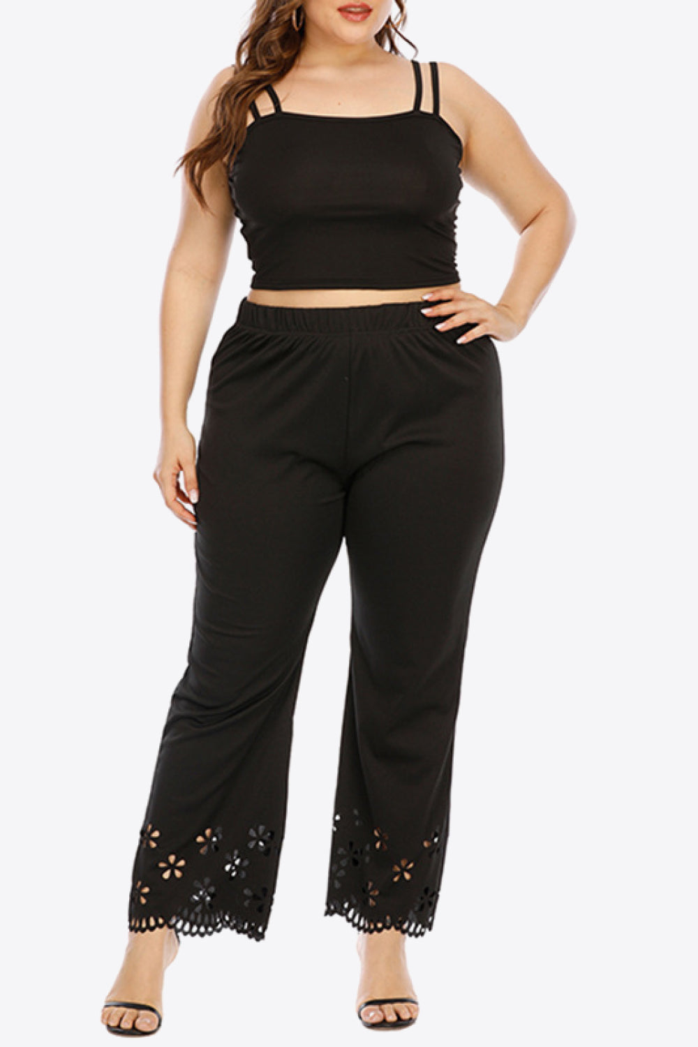 Plus Size Openwork Elastic Waist Pants – Trendsi | ClozArt