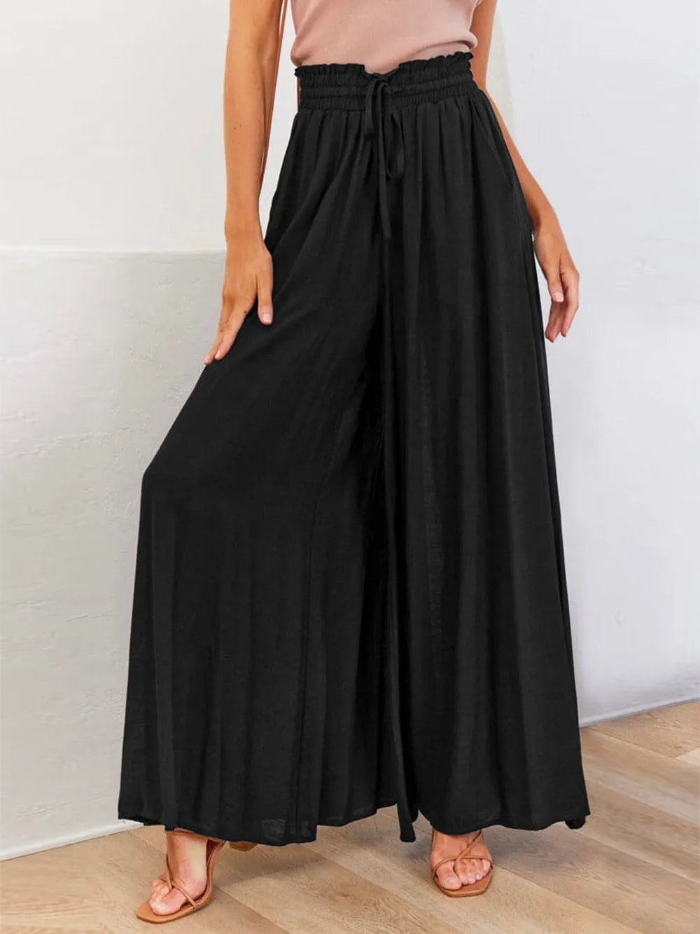 Drawstring Wide Leg Pants with Pockets – Trendsi | ClozArt
