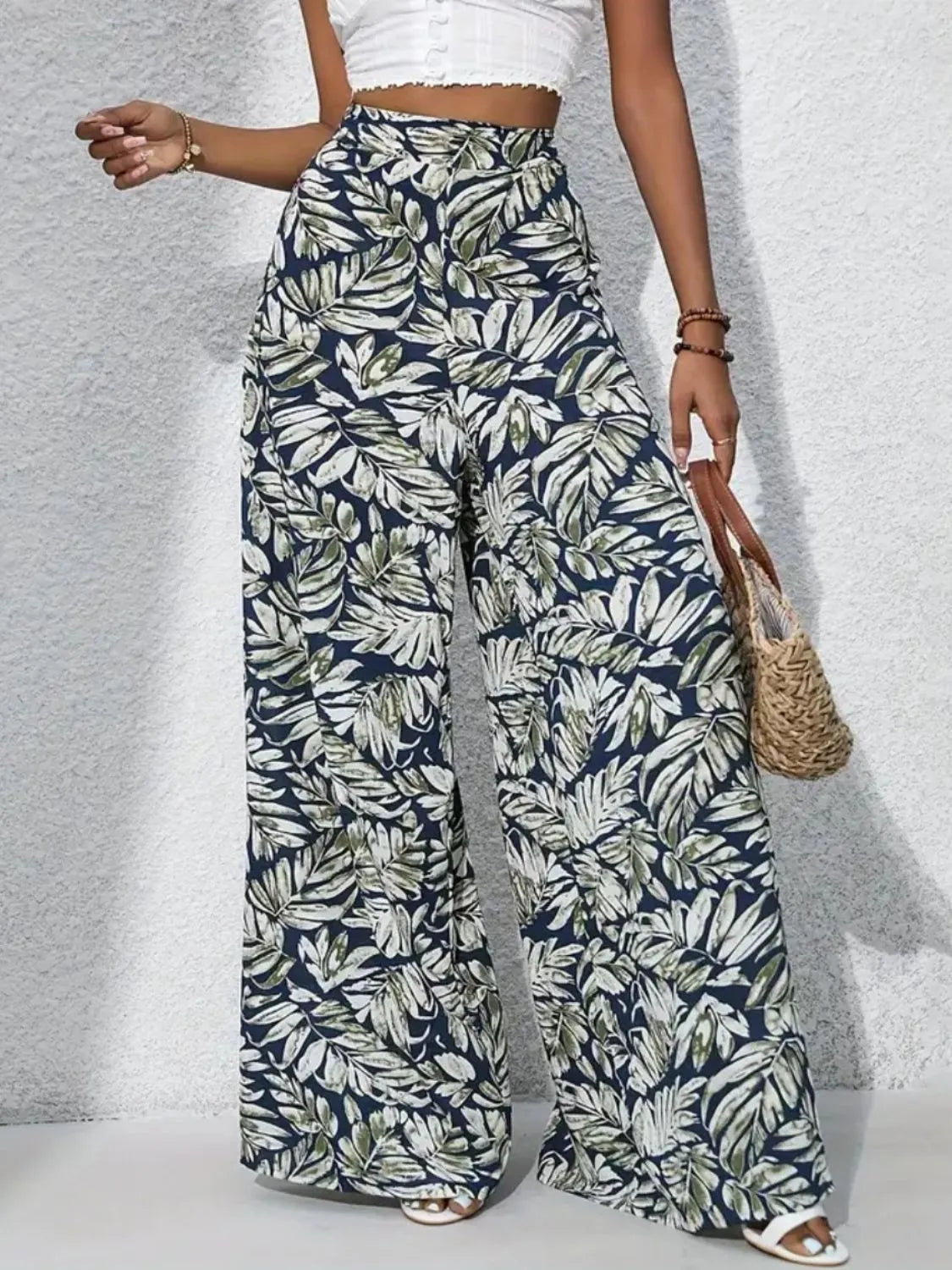 Printed High Waist Wide Leg Pants – Trendsi | ClozArt
