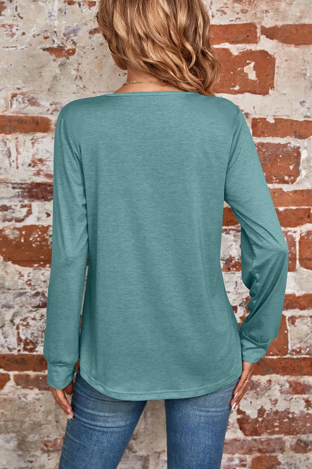 Ruched Square Neck Long Sleeve T-Shirt – Trendsi | ClozArt