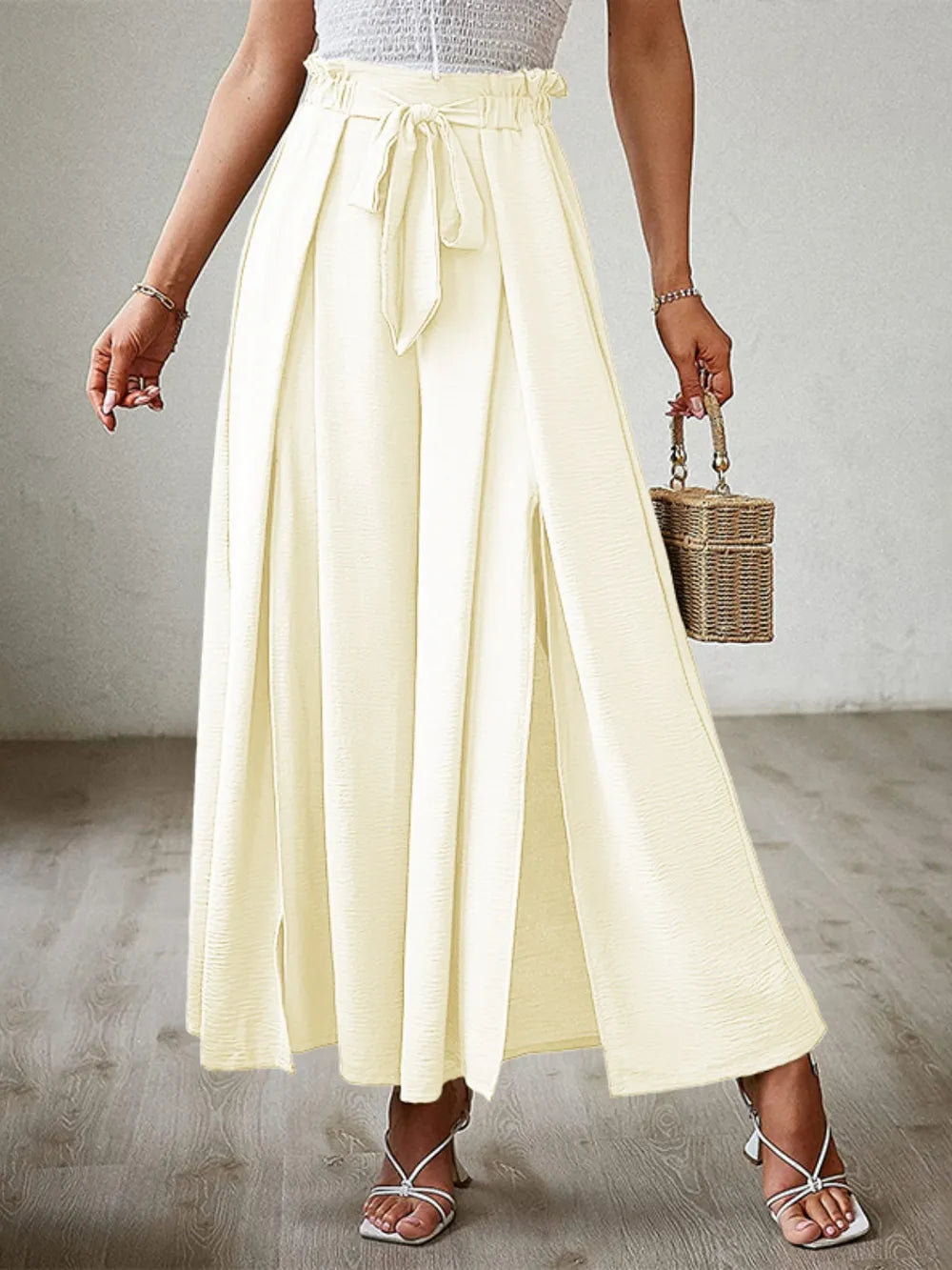 Tied Slit Wide Leg Pants – Trendsi | ClozArt