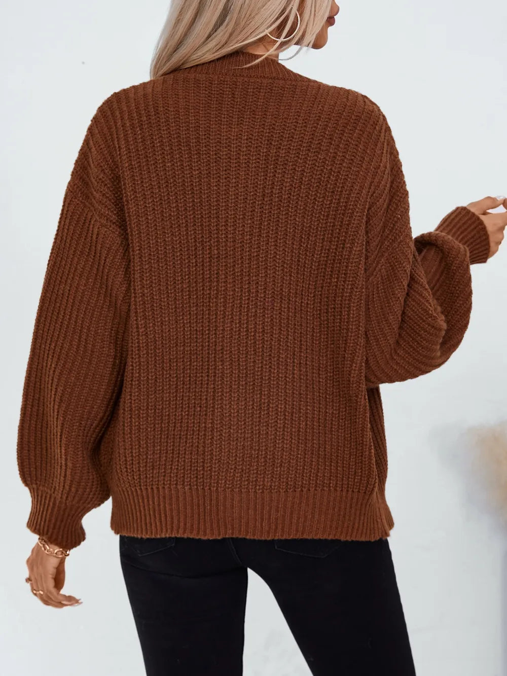 Button Down Long Sleeve Cardigan – Trendsi | ClozArt