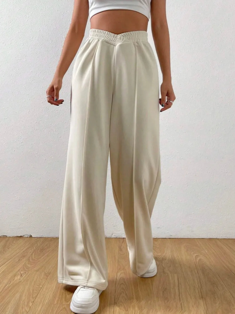 Elastic Waist Wide Leg Pants – Trendsi | ClozArt