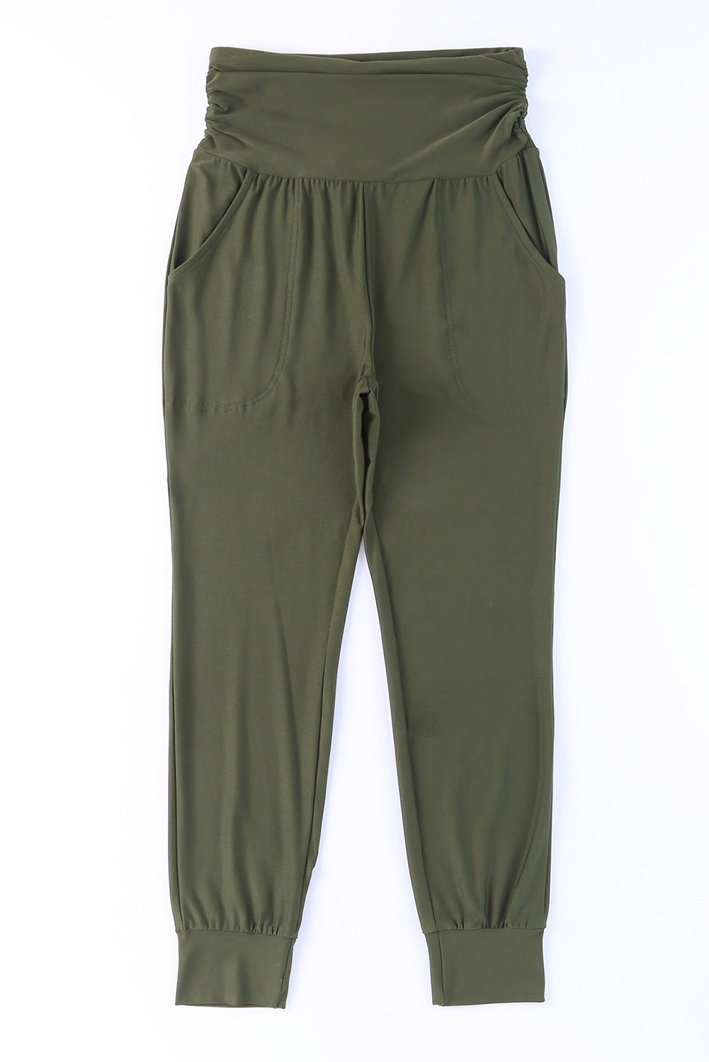 High-Rise Wide Waistband Joggers – Trendsi | ClozArt