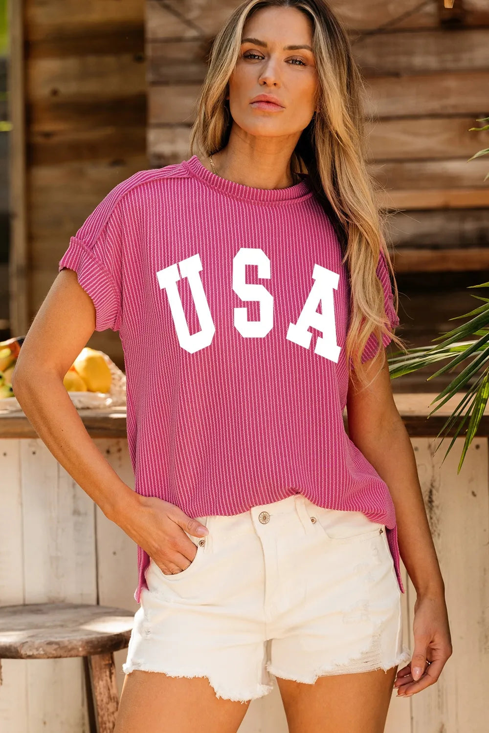 USA Round Neck Short Sleeve T-Shirt – Trendsi | ClozArt