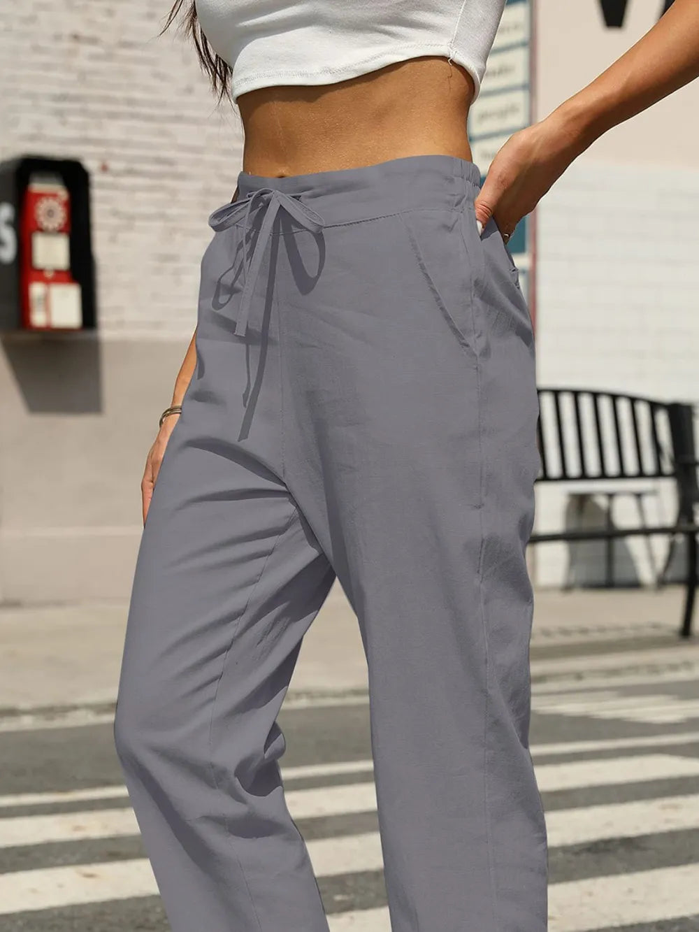 Elastic Waist Tapered Pants – Trendsi | ClozArt