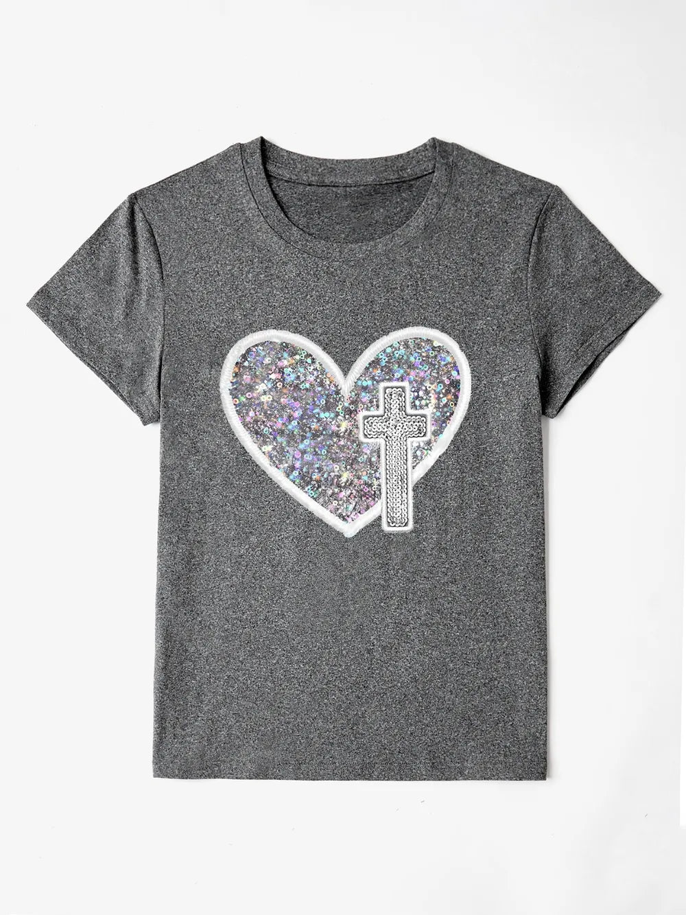 Graphic Heart Round Neck Short Sleeve T-Shirt – Trendsi | ClozArt