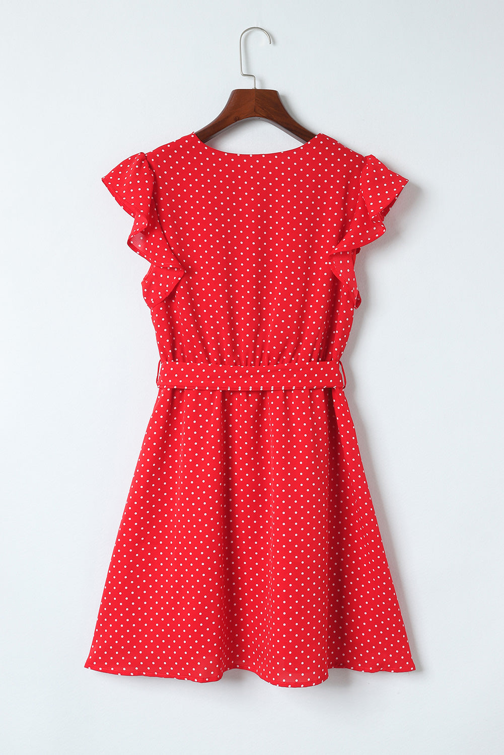 Polka Dot Surplice Neck Tie Waist Dress – Trendsi | ClozArt