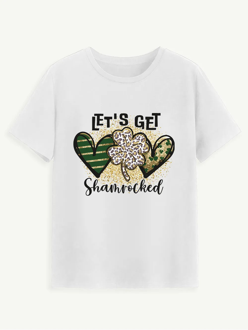 Lucky Clover Round Neck Short Sleeve T-Shirt – Trendsi | ClozArt