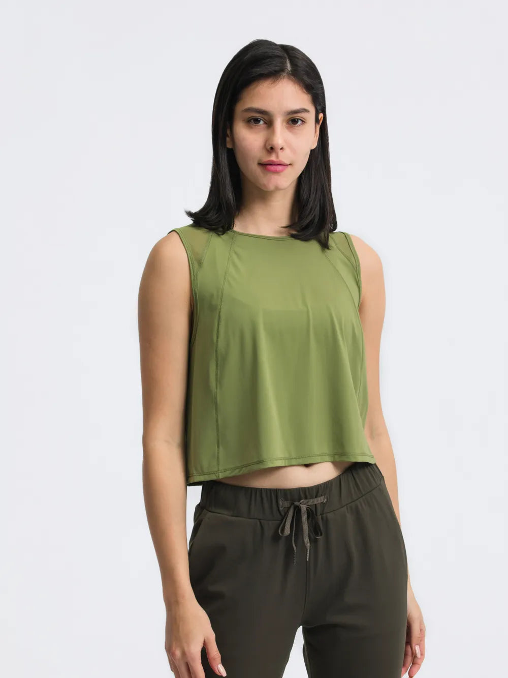 Millennia Round Neck Cropped Active Tank – Trendsi | ClozArt