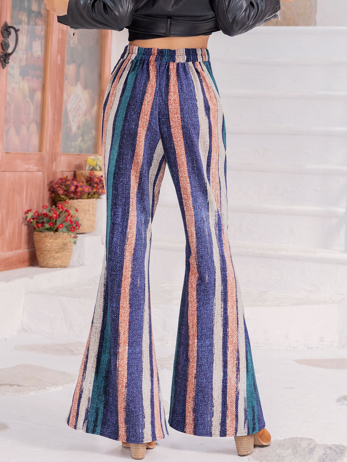 Striped Flare Leg Pants – Trendsi | ClozArt