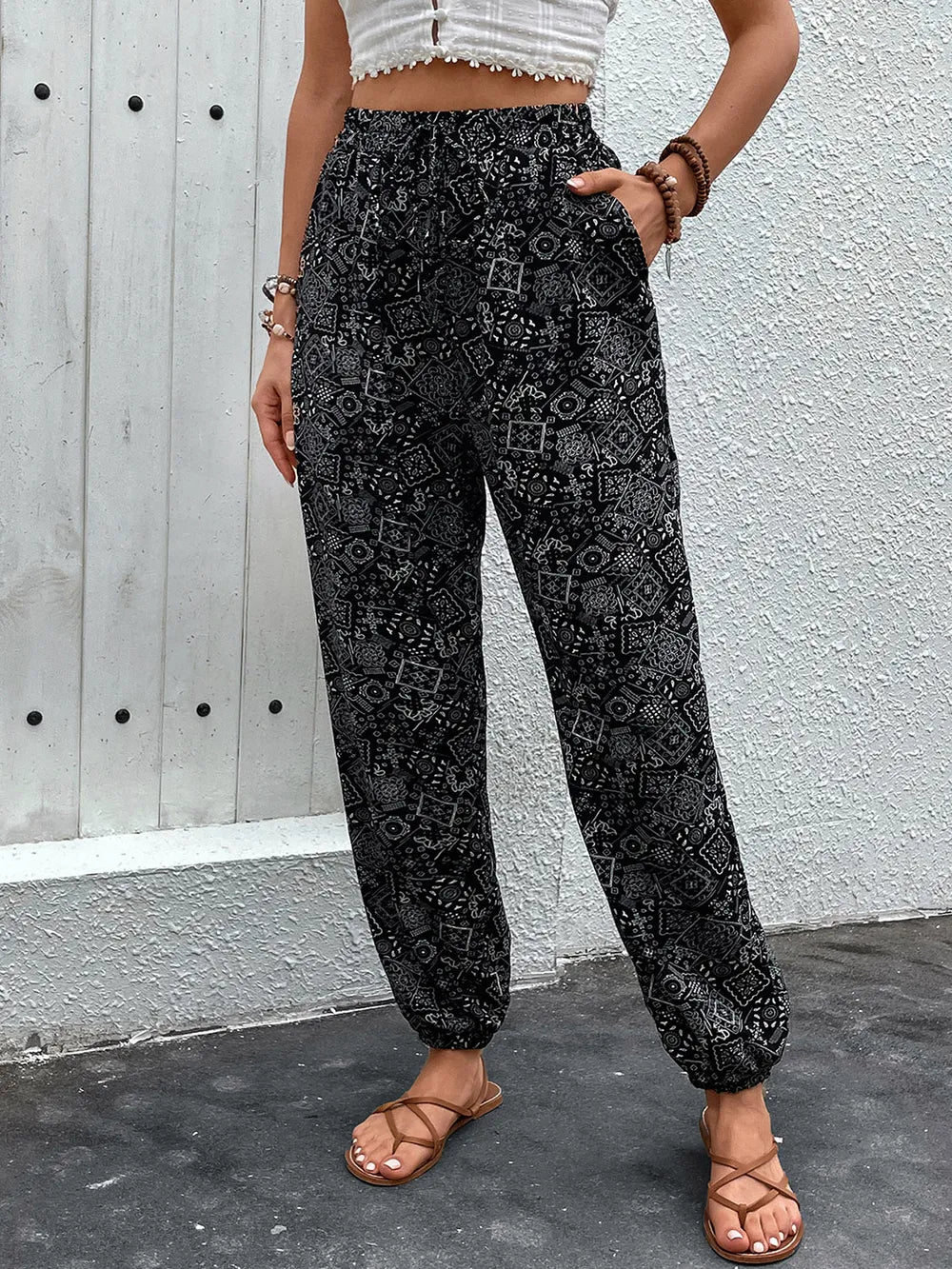 Perfee Printed High Waist Pants – Trendsi | ClozArt