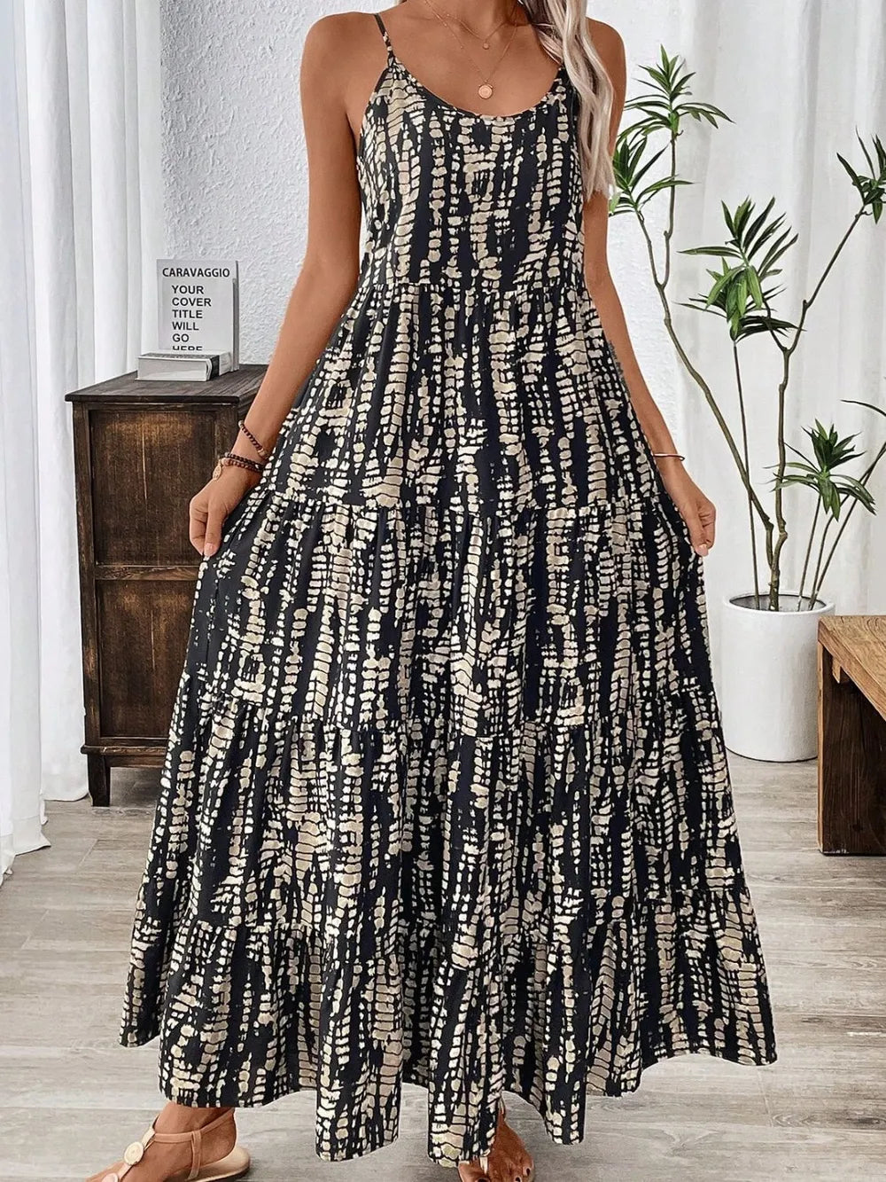 Printed Scoop Neck Maxi Cami Dress – Trendsi | ClozArt