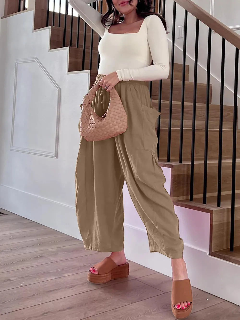 Full Size Drawstring Pants with Pockets Plus Size – Trendsi | ClozArt