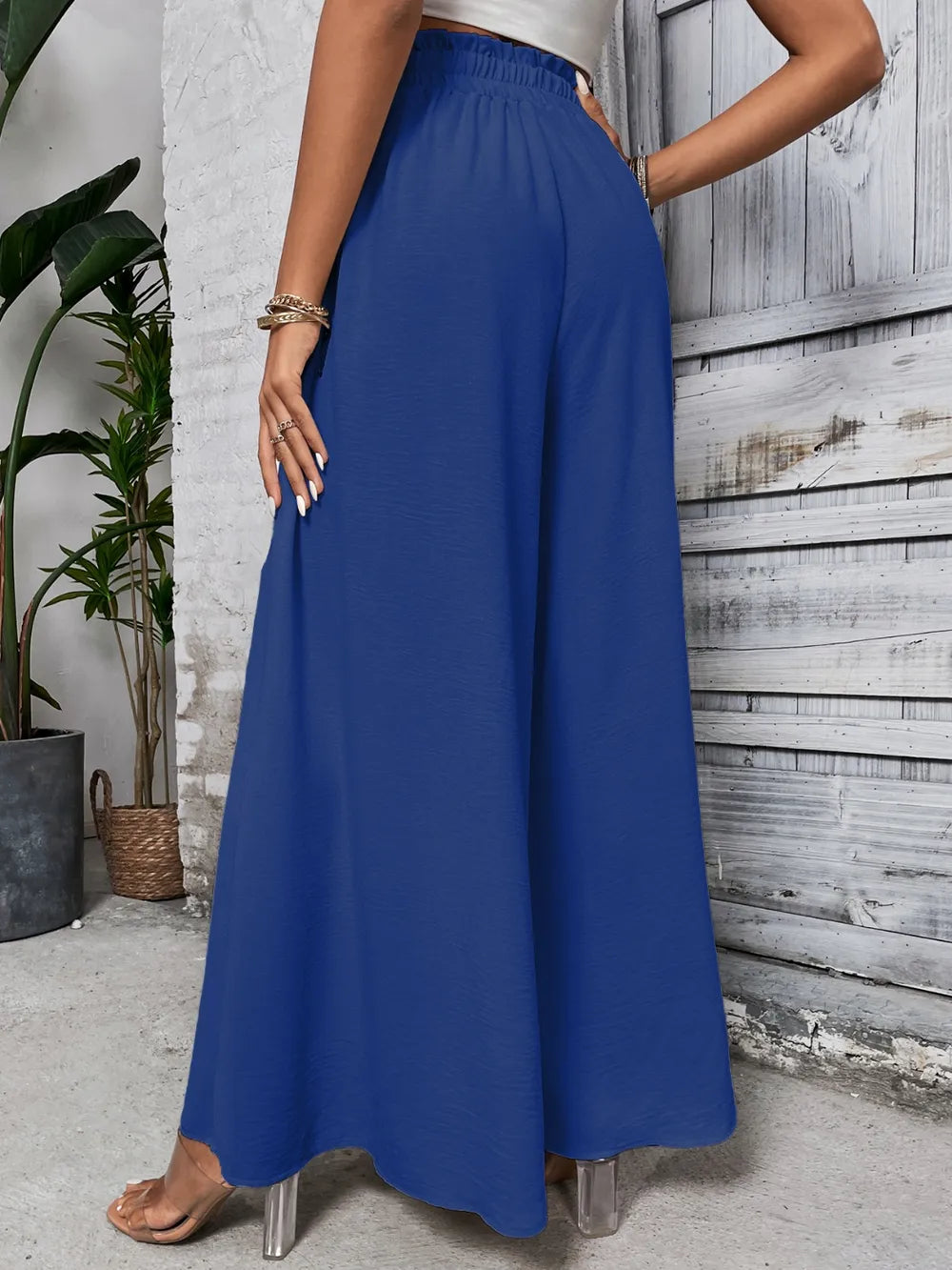 Honey Tied High Waist Wide Leg Pants – Trendsi | ClozArt