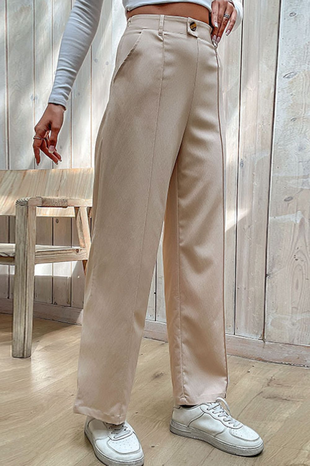 Perfee Center Seam Wide Leg Pants – Trendsi | ClozArt