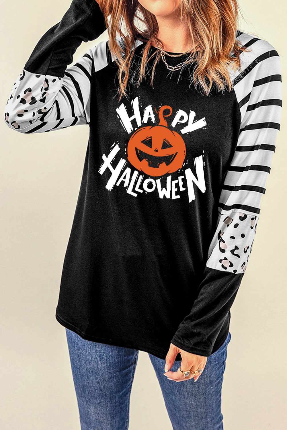 HAPPY HALLOWEEN Graphic Long Sleeve T-Shirt – Trendsi | ClozArt