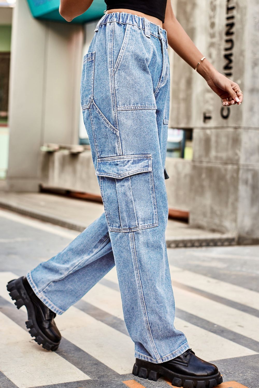 Loose Fit Long Pants with Pockets – Trendsi | ClozArt